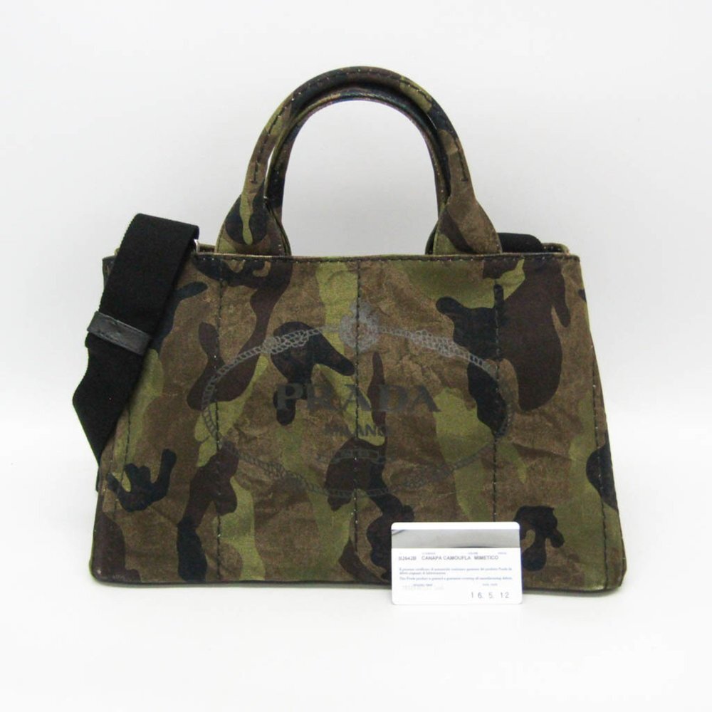 PRADA Brown Canvas Shoulder Bag - Picture 2 of 12